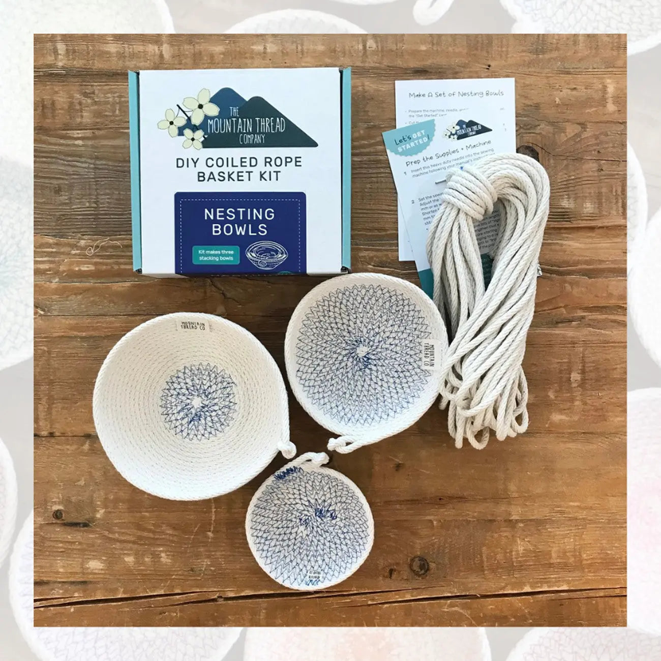Coiled Rope Basket Kit Nesting Bowls - Linda's Electric Quilters