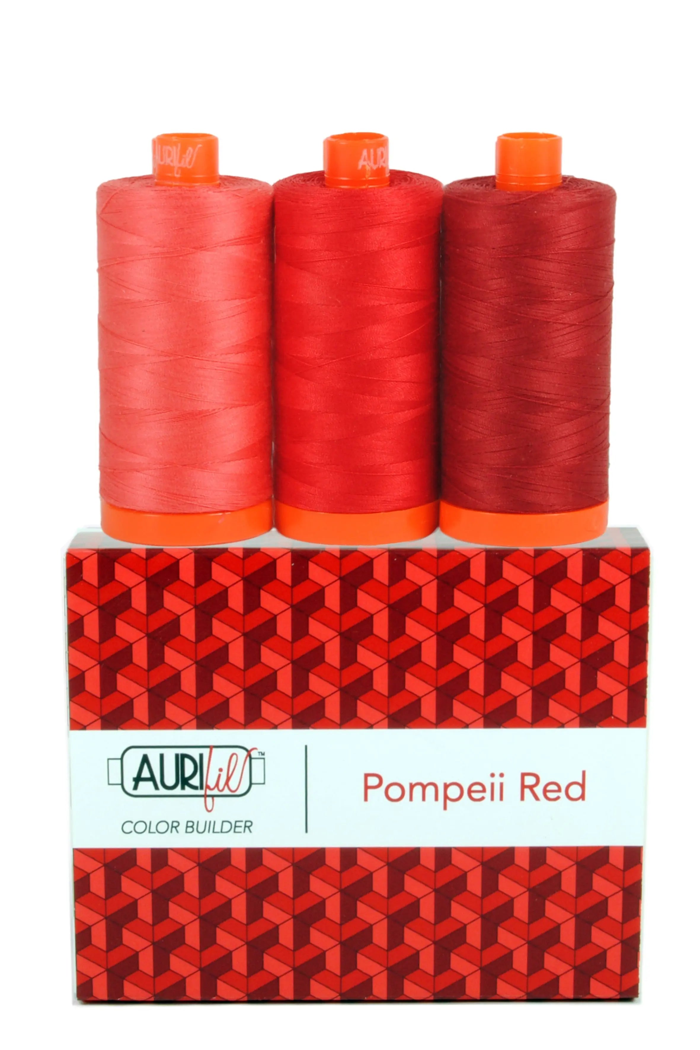Color Builder 50wt 3pc Set Pompeii Red - Linda's Electric Quilters