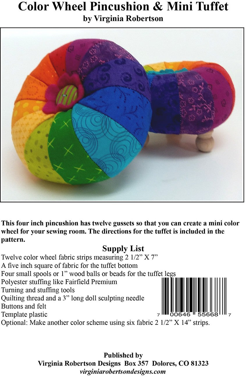 Color Wheel Pincushion Pattern