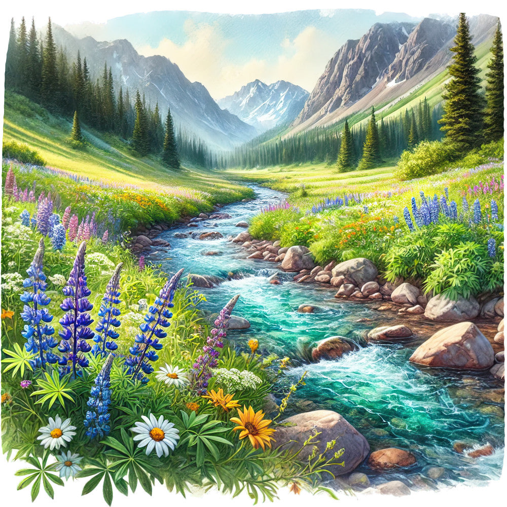 Colorado Rocky Mountains Fabric Panel 6