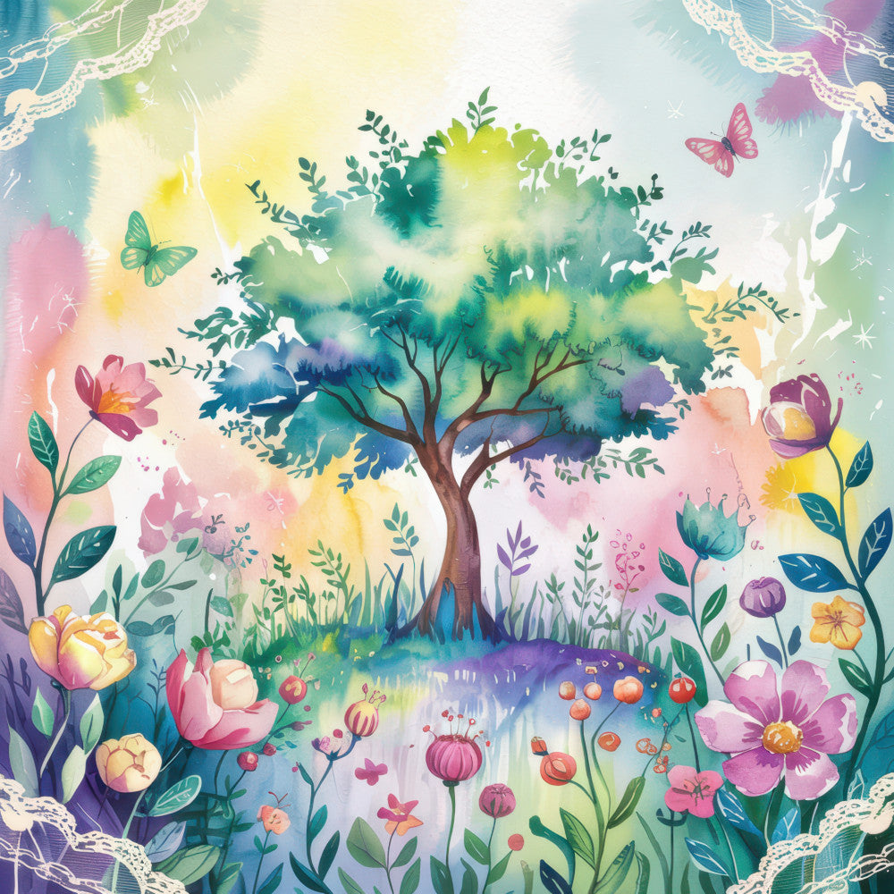 Colorful Woodland Fabric Panel 10