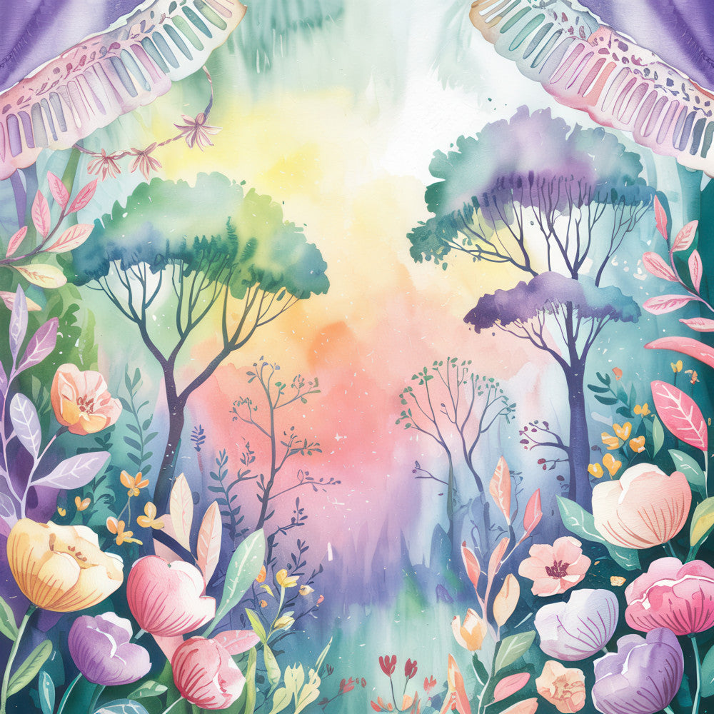 Colorful Woodland Fabric Panel 12