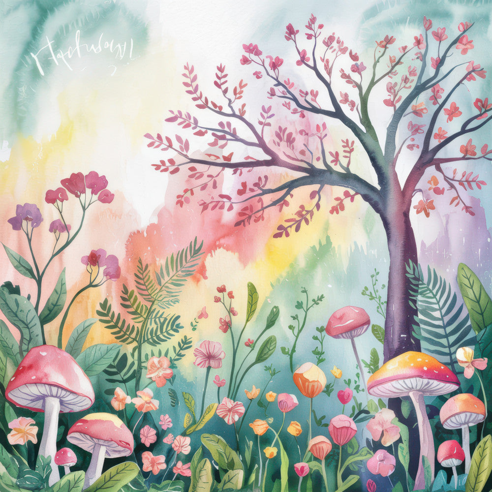 Colorful Woodland Fabric Panel 2