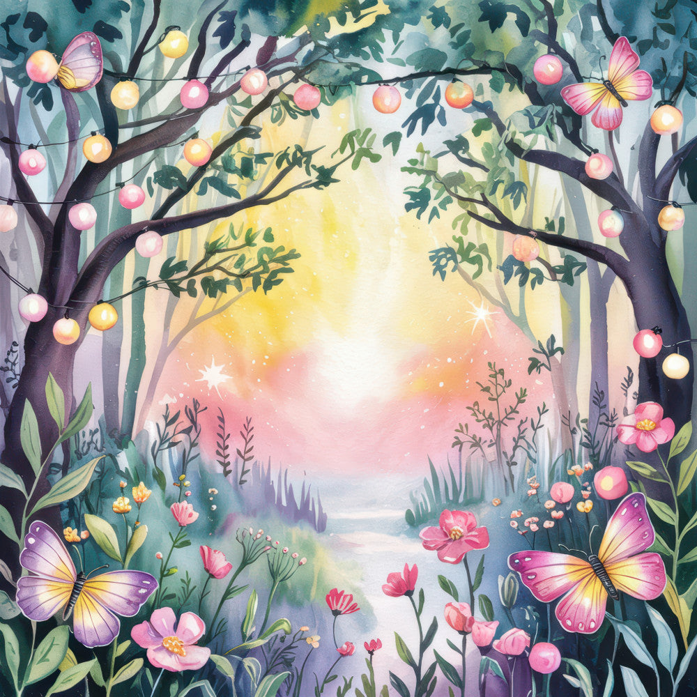 Colorful Woodland Fabric Panel 3