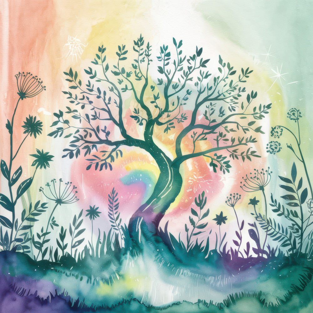 Colorful Woodland Fabric Panel 4