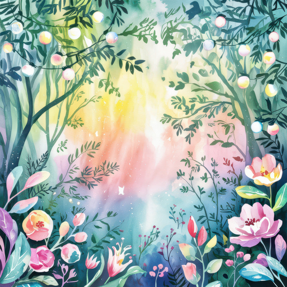 Colorful Woodland Fabric Panel 6