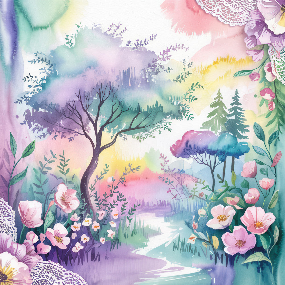 Colorful Woodland Fabric Panel 7