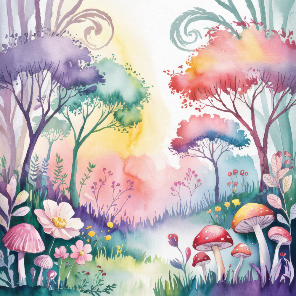 Colorful Woodland Fabric Panel 9
