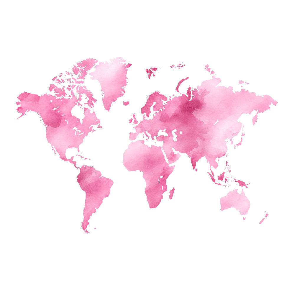 Colorful World Map Fabric Panel 4