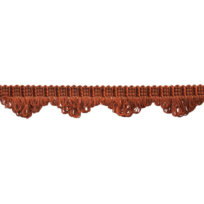 Colors Collection - 1" width Looped Border Fringe (25 Yard Roll) - BR-7004-118 Burnt Orange