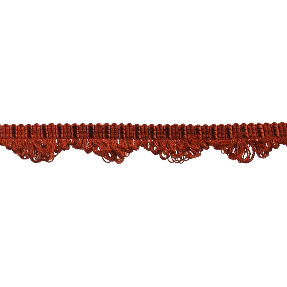Colors Collection - 1" width Looped Border Fringe (25 Yard Roll) - BR-7004-18 Rust