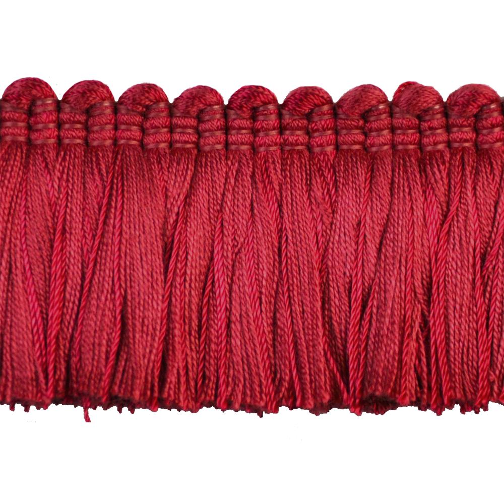 Colors Collection - 2" Brush Fringe (25 Yard Roll)-BF-4018-22 Red