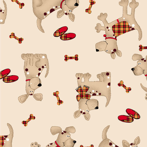 A.E. Nathan Comfy Flannel adorable puppies cotton flannel by the yard