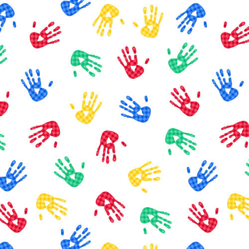 Comfy Flannel - Handprints 44"/45" Cotton Flannel Fabric per yard
