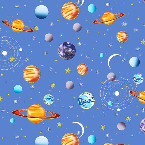 Comfy Flannel - Planets in Outer Space 44"/45" Cotton Flannel Fabric per yard