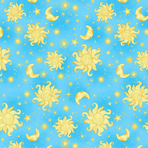Comfy Flannel - Sun & Stars 44"/45" Cotton Flannel Fabric per yard