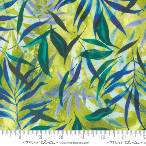 Coming Up Roses Leaf Watercolor Green 44"/45" Fabric Per Yard Moda Fabrics & Supplies