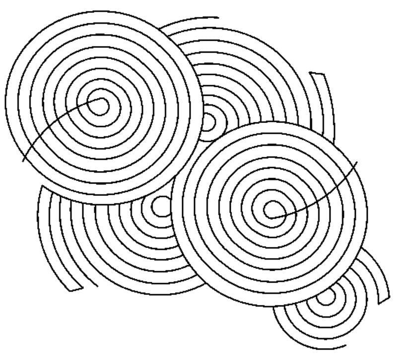 Concentric Digital E2E Wildflower Quilting Pantograph Close Up