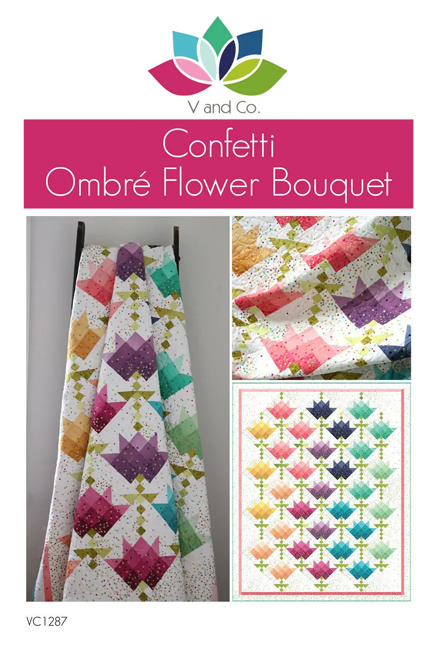 Confetti Ombre Flower Bouquet - Linda's Electric Quilters