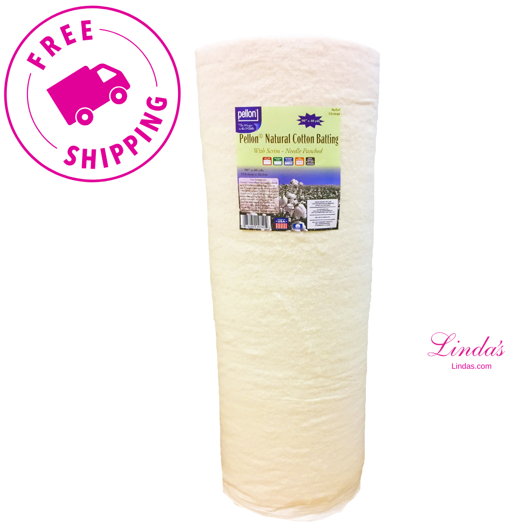 Pellon® Natural Cotton Batting With Scrim 90" x 40 yards Roll.