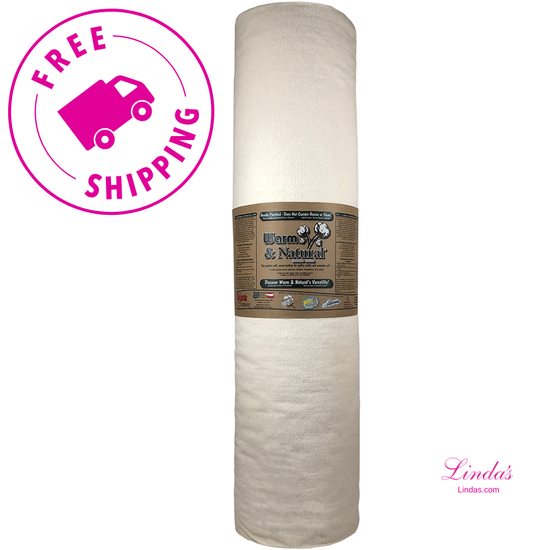 Warm & Natural 45" x 40 YD Cotton Batting - Unbleached Needle-Punched Quilt Batting