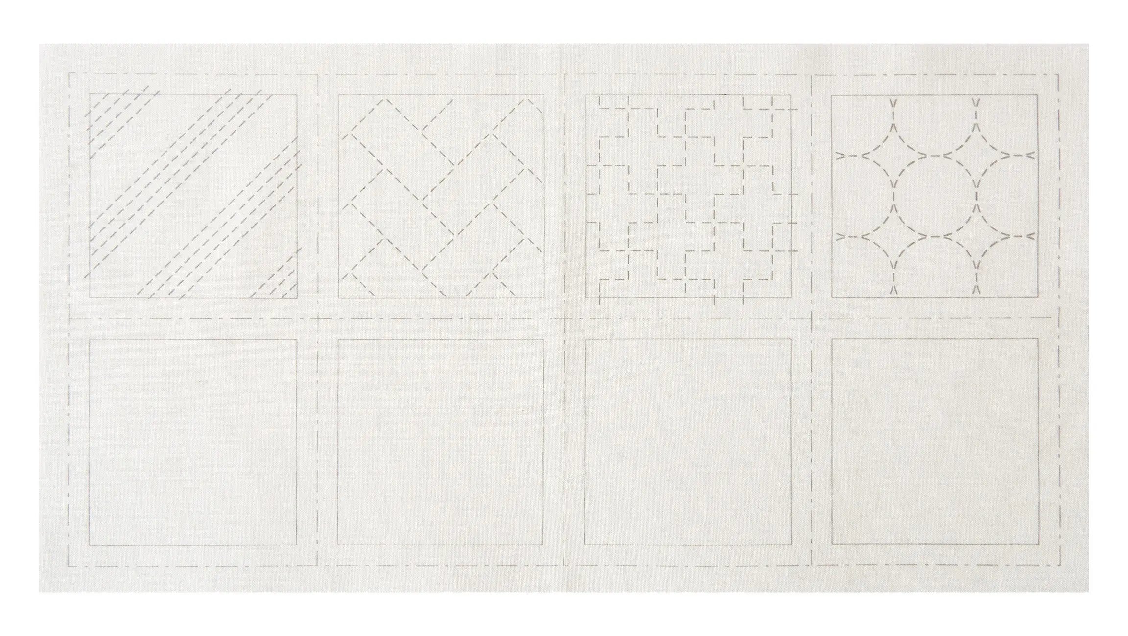 Cosmo Sashiko 100% Cotton Pre-printed Precut Cloth Set For Coasters - White - Linda's Electric Quilters
