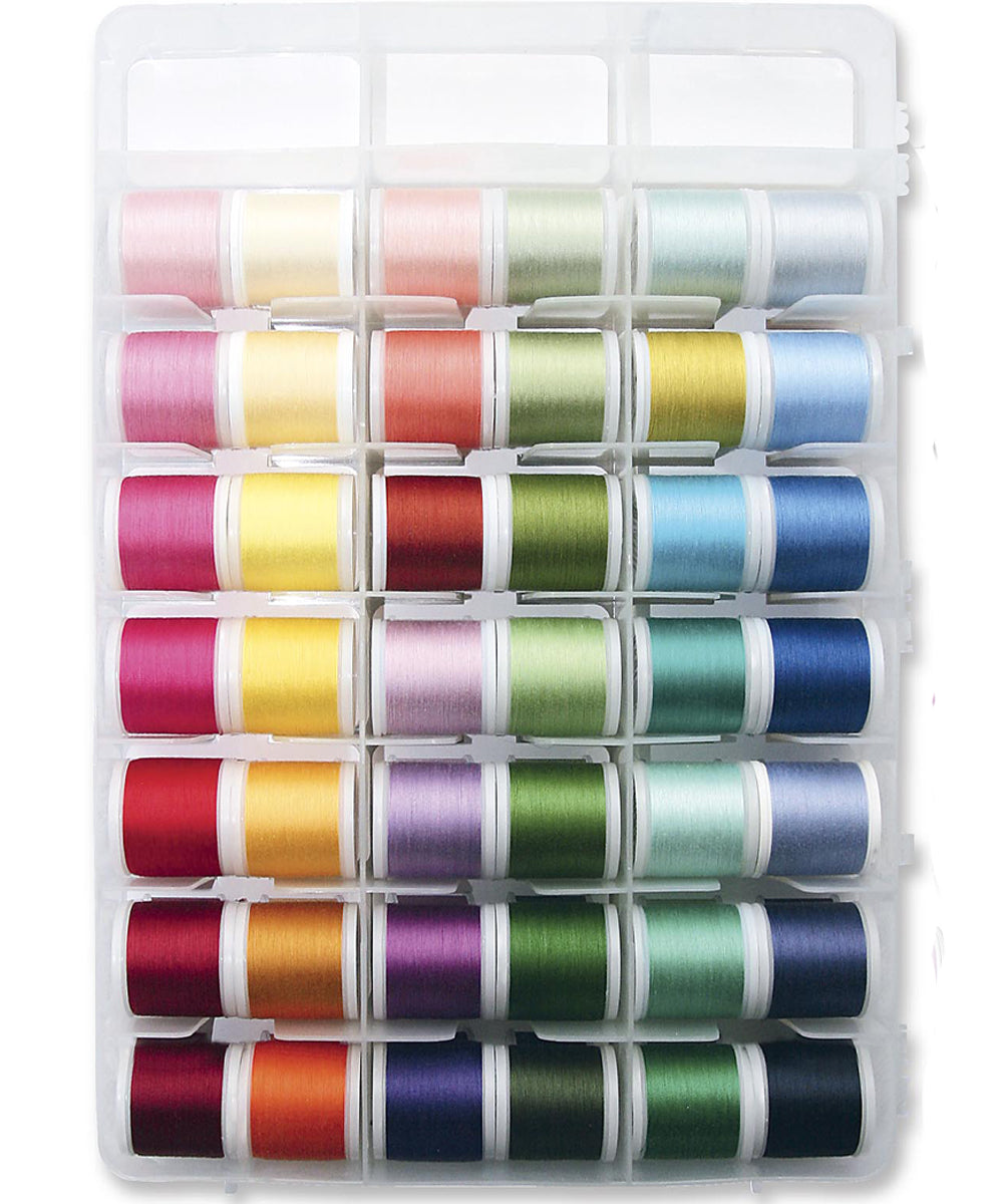 Cotona 30 - 200 & 400 Meter Assortment Box, 60 Solid Colors, 10 Variegated Colors