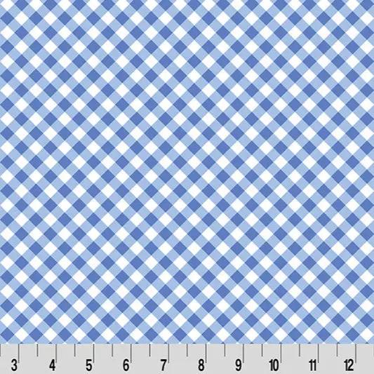 Cottage Rose Lane Gingham Quilting Cuddle Blue Bonnet Fabric per yard Shannon Fabrics