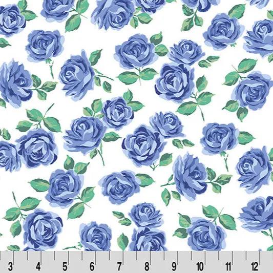 Cottage Rose Lane Yorkshire Quilting Cuddle Blue Bonnet Fabric per yard Shannon Fabrics