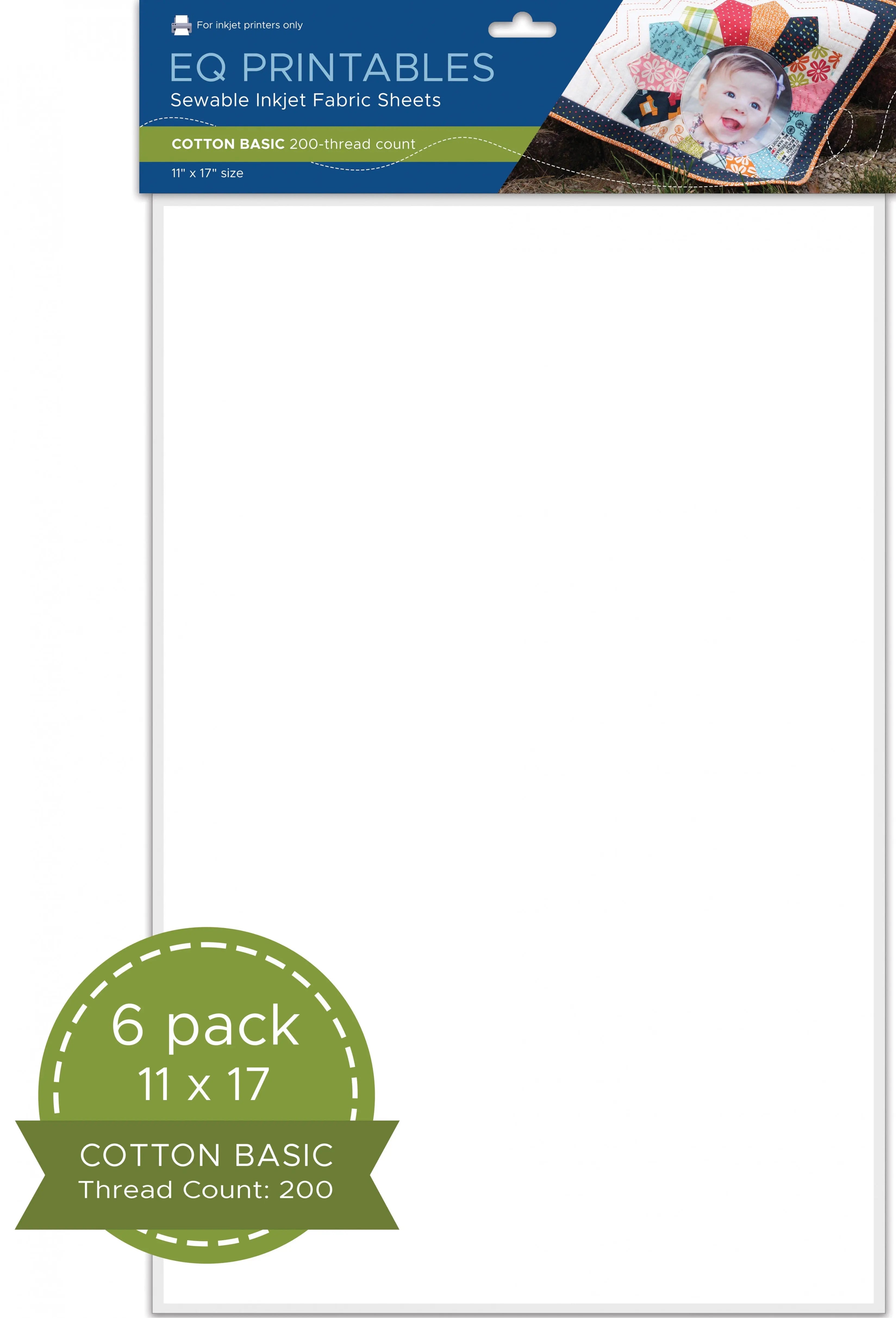 Cotton Printable Fabric Sheets 6 Sheets per pack - Linda's Electric Quilters