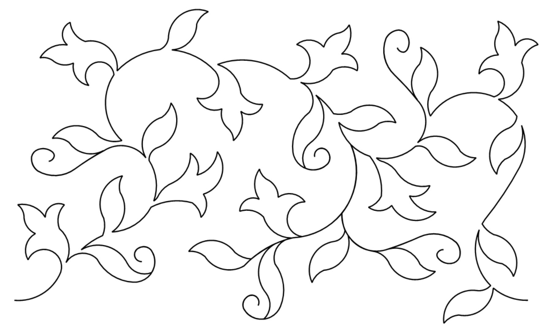 Country Cousins Digital E2E Wildflower Quilting Pantograph Close Up