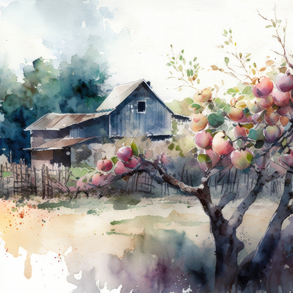 Country Farm Orchards Fabric Panel 10