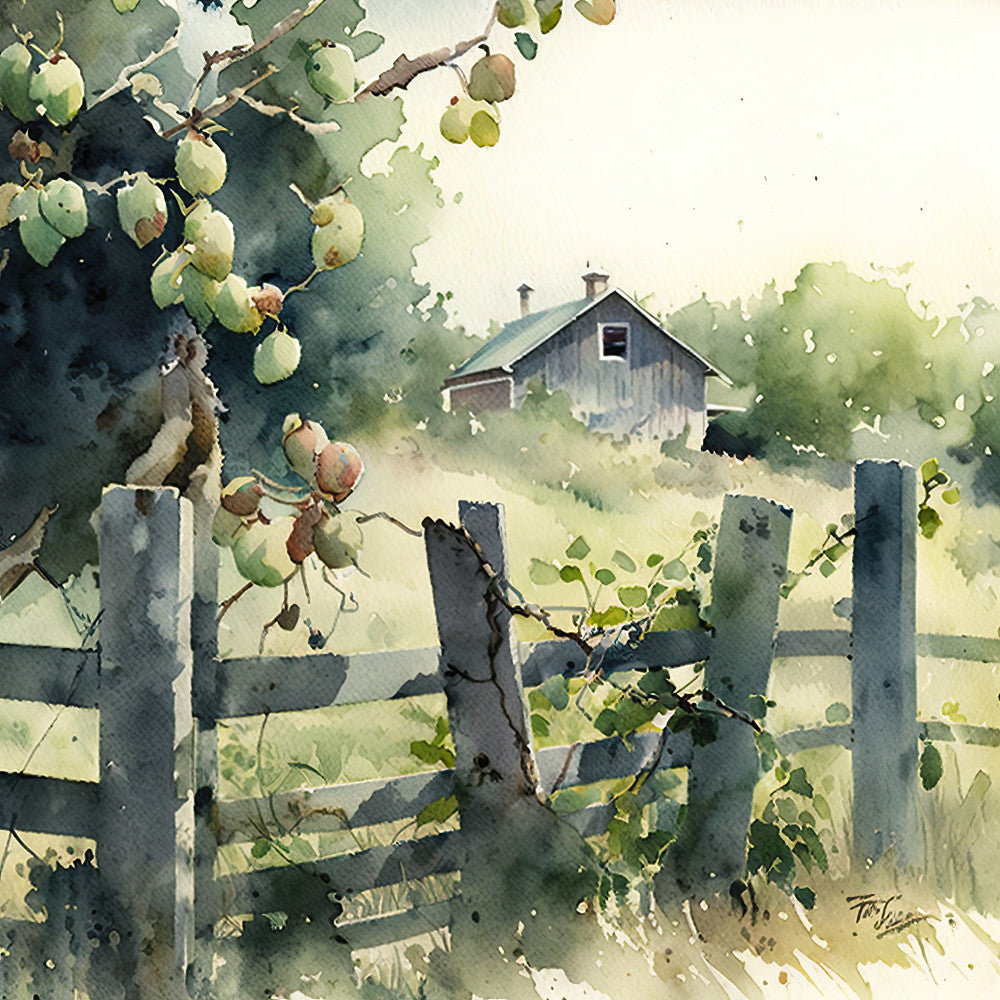 Country Farm Orchards Fabric Panel 11