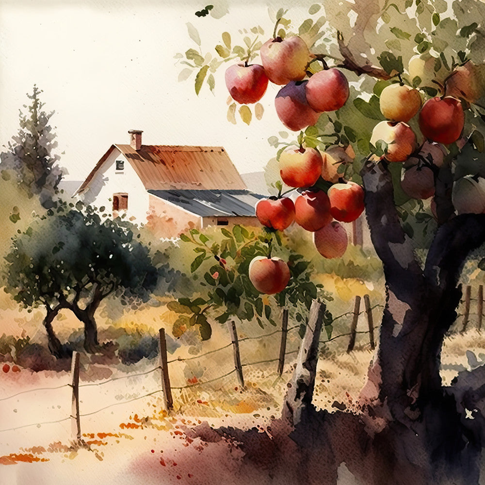 Country Farm Orchards Fabric Panel 12