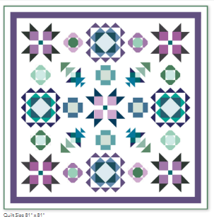 Country Daisies Quilt Kit — Beverly McCullough pattern with Riley Blake Confetti Cottons Cool, 81 x 81 inches