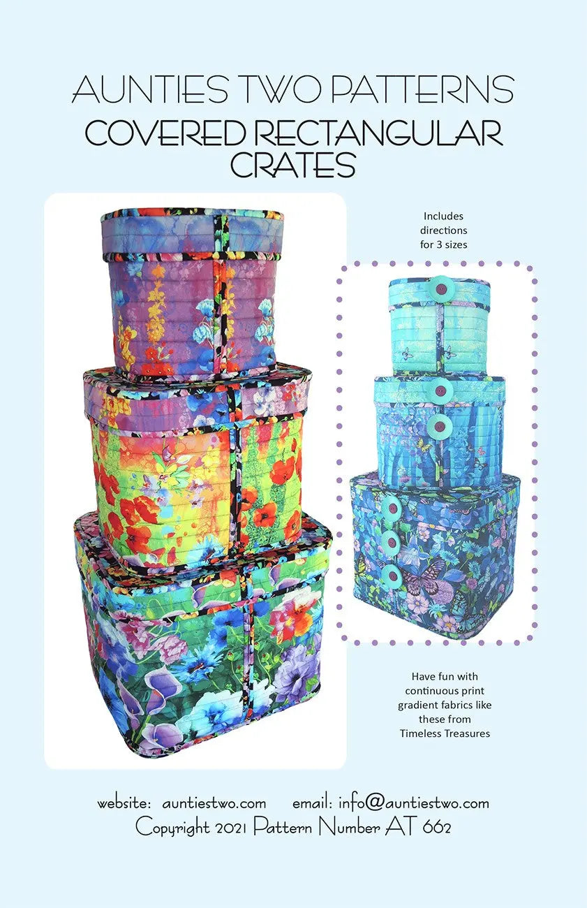 Covered Rectangular Crates - Linda's Electric Quilters