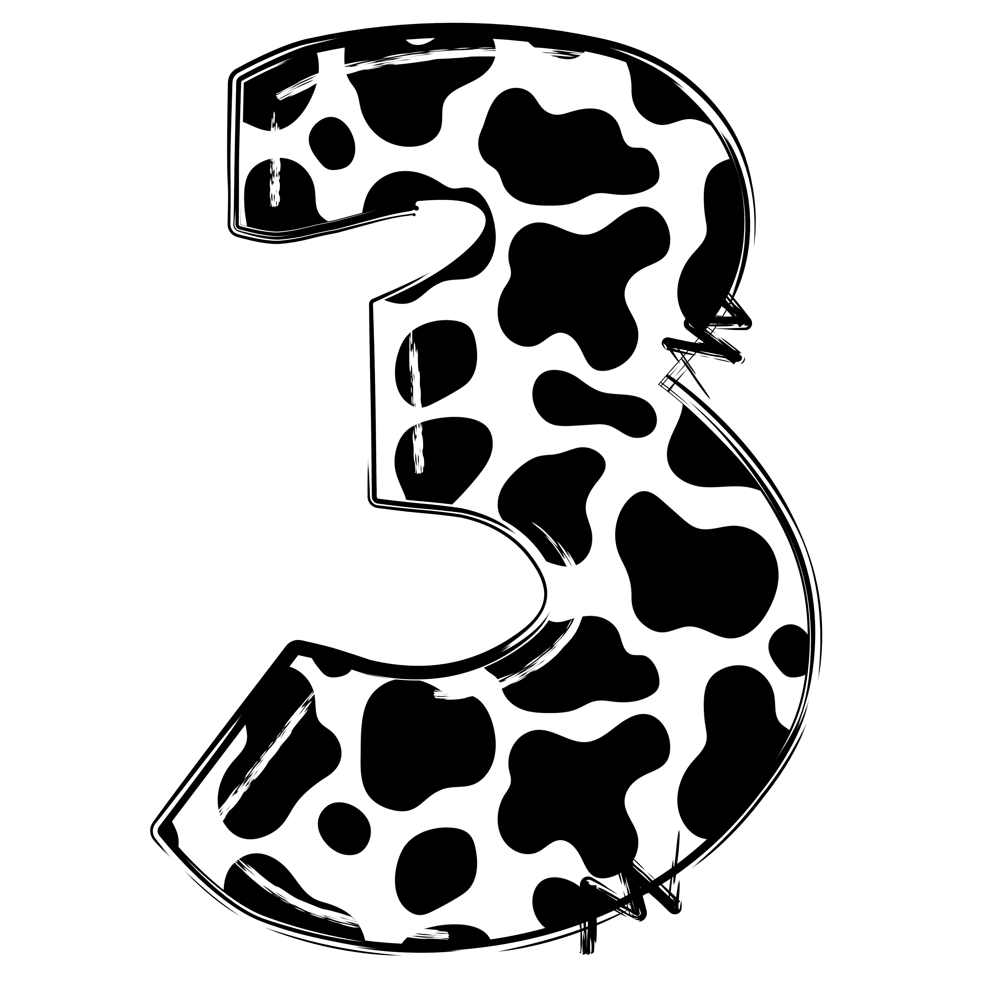 Cow Print Alphabet Fabric Panel 35