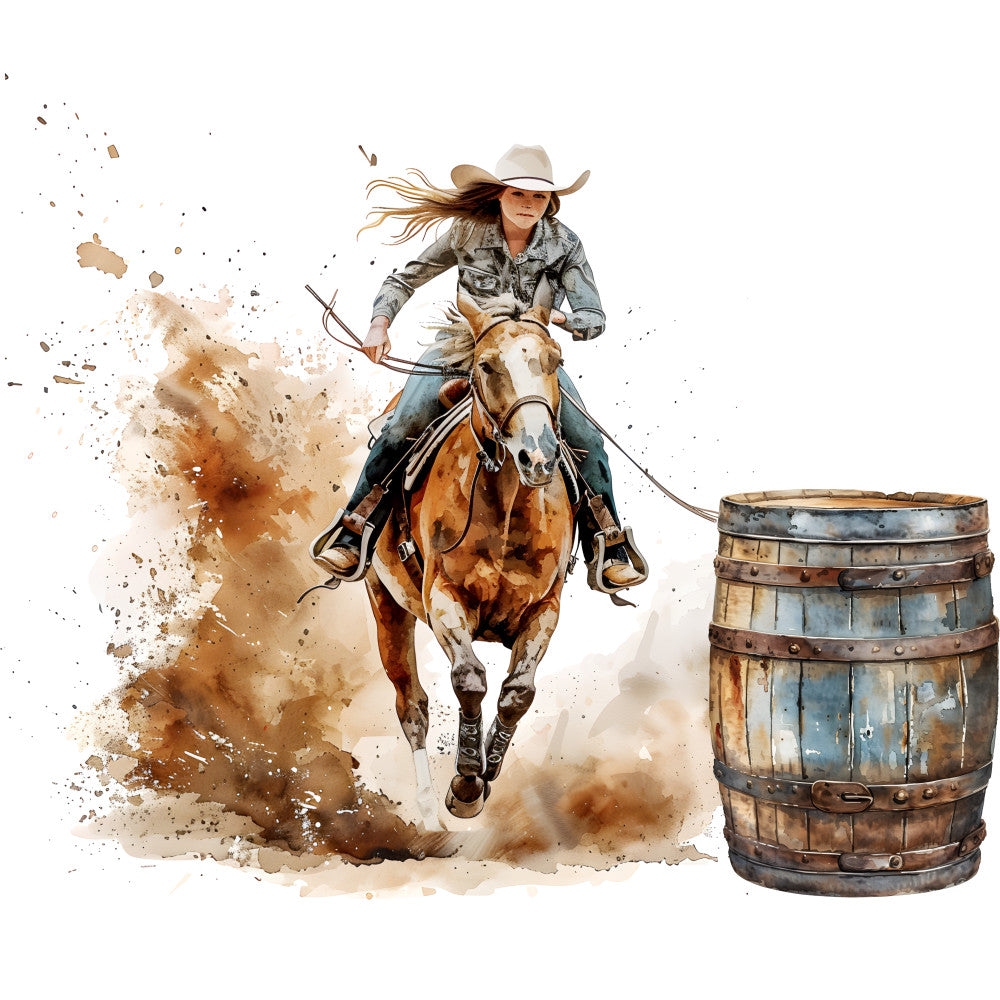 Cowgirls Barrel Racing Fabric Panel 2