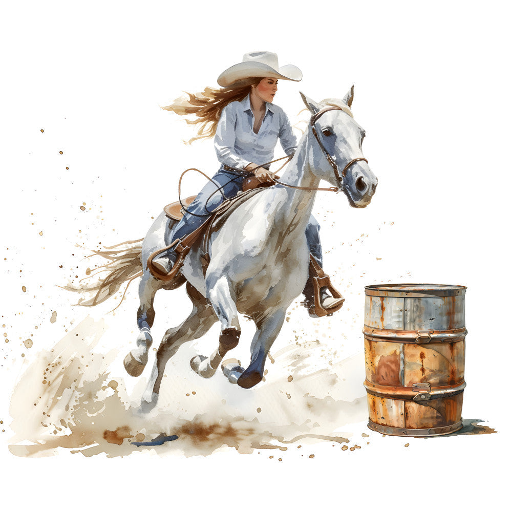 Cowgirls Barrel Racing Fabric Panel 3