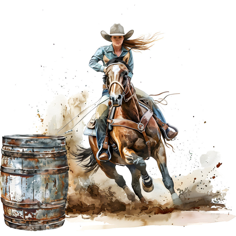 Cowgirls Barrel Racing Fabric Panel 8
