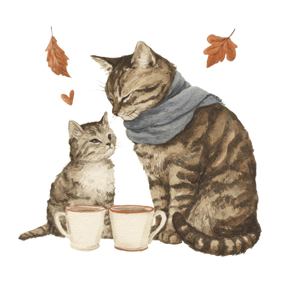 Cozy Autumn Cats Fabric Panel 14 QuiltingFabricPanels