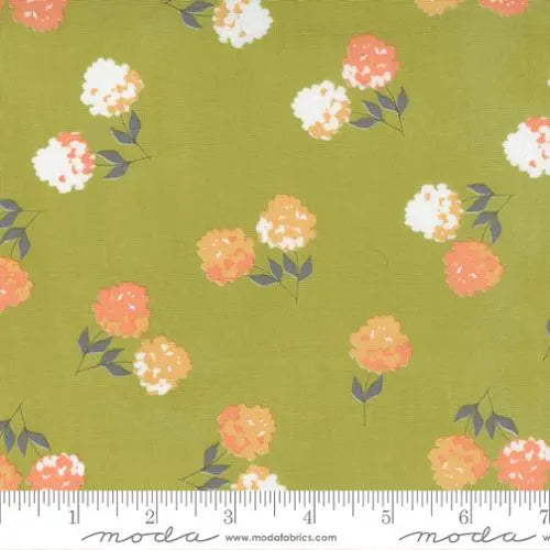 Cozy Up Moss Light Green Floral 44"/45" Fabric Per Yard Moda Fabrics & Supplies
