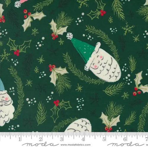 Cozy Wonderland Green Christmas Santa 44"/45" Fabric Per Yard Moda Fabrics & Supplies