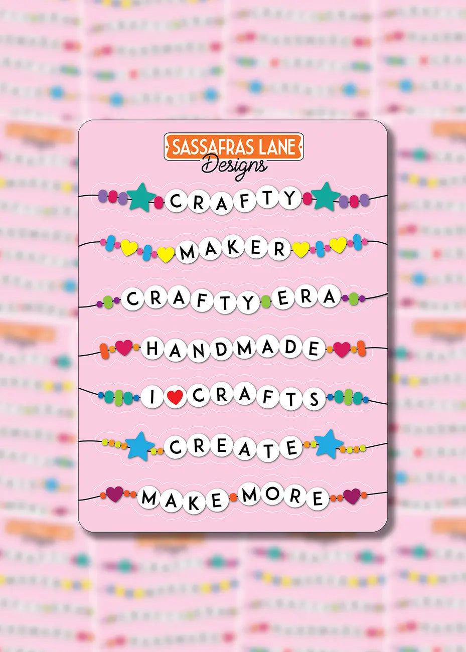 Crafty Friendship Bracelet Sticker Sheets - Linda's Electric Quilters