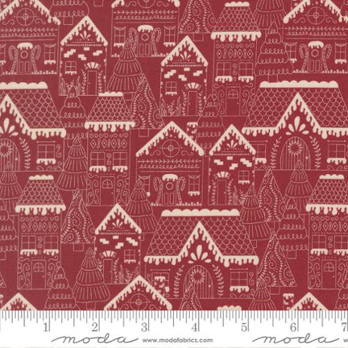 Cranberry Gingerbread Lane 44 45 inch Cotton Fabric Moda Fabrics