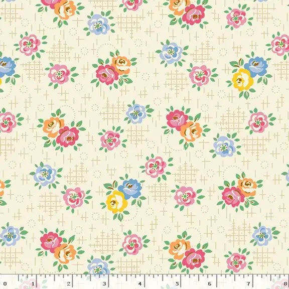 Cream Aunt Grace Calicos Cotton Wideback Fabric Per Yard - Linda's Electric Quilters