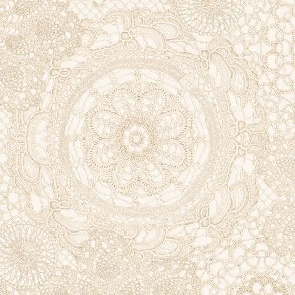 Cream Cottage Lace Crochet Connection Cotton Wideback Fabric per yard
