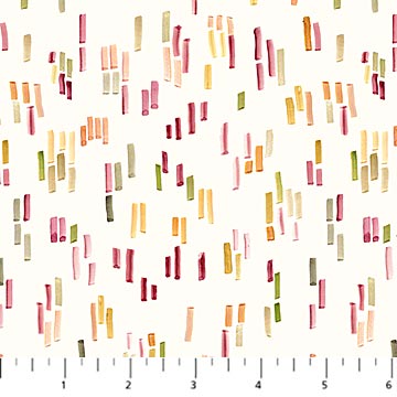 Cream Dashes Flourish Cotton 44"/45" Fabric Per Yard