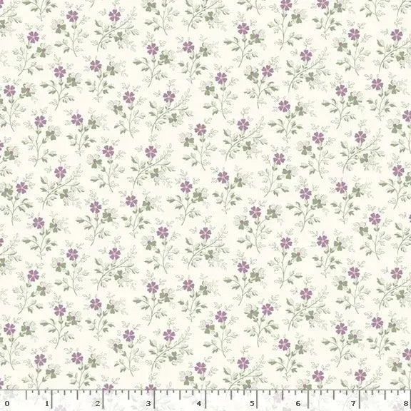 Cream Posies Cotton Wideback Fabric Per Yard - Linda's Electric Quilters
