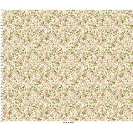 Cream Traveling Phlox Cotton 43"/44" Fabric Per Yard - Linda's Electric Quilters